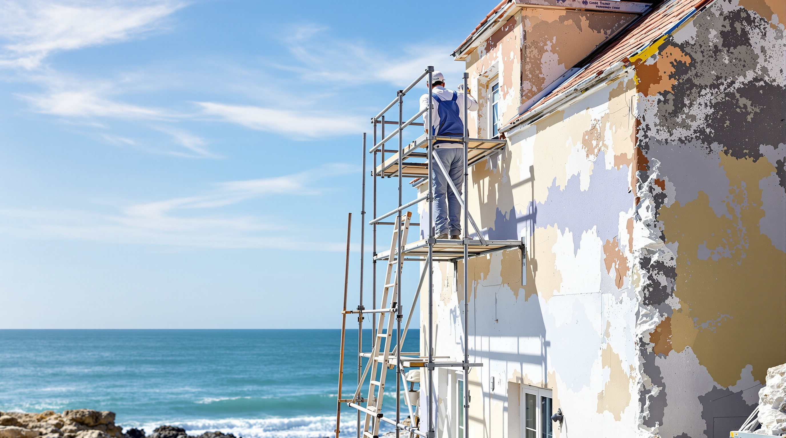 Peinture bâtiments bord de mer